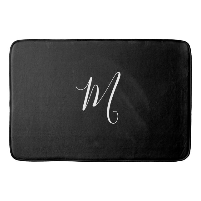 TAPIS DE BAIN MONOGRAMME BLANC SOLIDE CHIC DU BAIN MAT_BLACK (Devant)