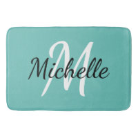 Monogramme bleu clair Ajouter Votre Nom Simple ten