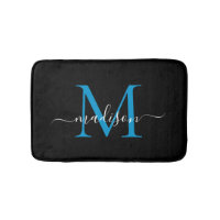 Monogramme bleu océan noir moderne élégant