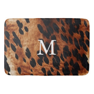Tapis De Bain Monogramme Brown de vache