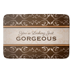 Tapis De Bain Monogramme classique élégant de bronze de Flouri