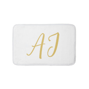 Tapis De Bain Monogramme de couleur or professionnel classique i