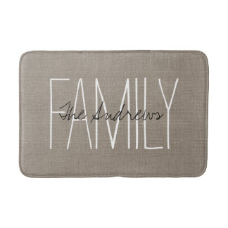 Tapis De Bain Monogramme de famille rustique chic