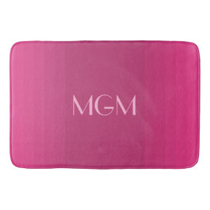Tapis De Bain monogramme de gradation rose chaud