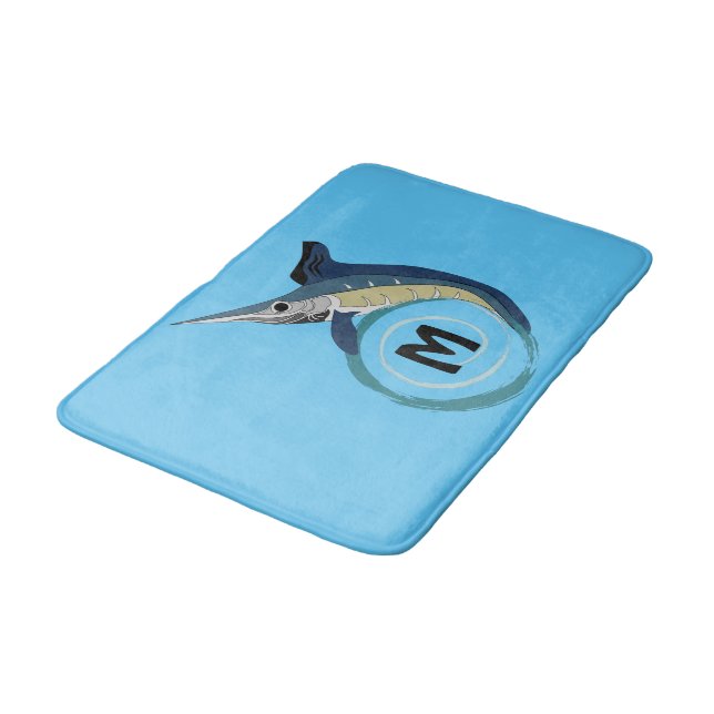 Tapis De Bain Monogramme de saut d'espadon (Angle)