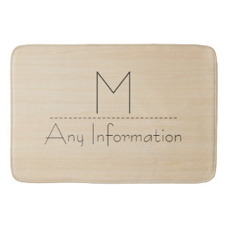 Tapis De Bain Monogramme de texture du grain de bois