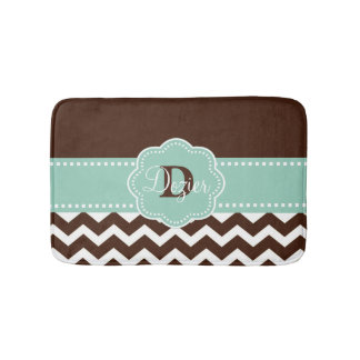 Tapis De Bain Monogramme en bon état Brown de Chevron