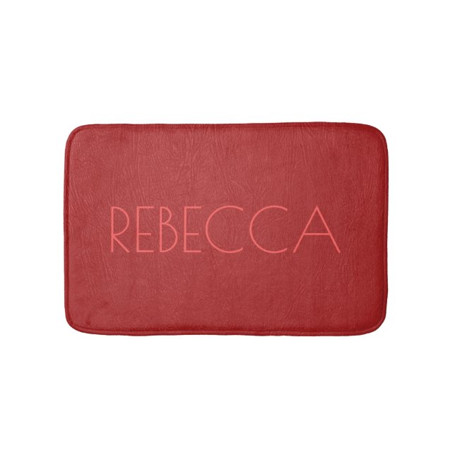 Tapis De Bain Monogramme en cuir Vintage rouge (Devant)