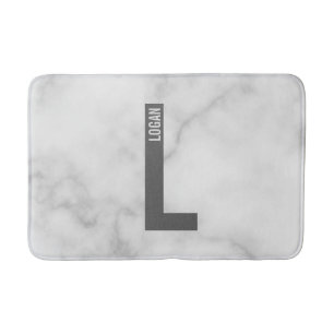 Tapis De Bain Monogramme et nom personnalisés modernes