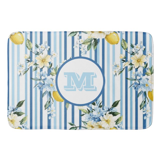 Tapis De Bain Monogramme floral personnalisé Mat à bain de citro (Devant)