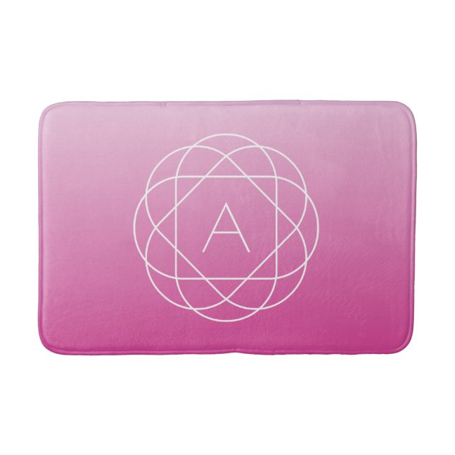 Tapis De Bain Monogramme géométrique en forme de fleur | Ombre d (Devant)