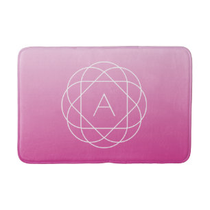 Tapis De Bain Monogramme géométrique semblable à une fleur Omb