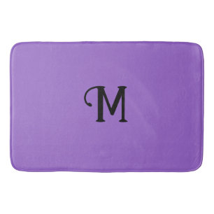 Tapis De Bain Monogramme initial Améthyste Joyau Tone Couleur so