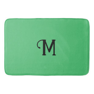 Tapis De Bain Monogramme initial Joyau Emeraude Tonalité couleur