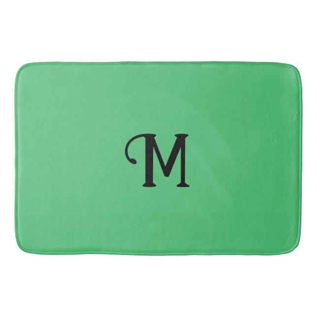 Tapis De Bain Monogramme initial Joyau Emeraude Tonalité couleur (Devant)