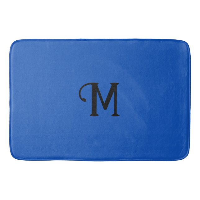 Tapis De Bain Monogramme initial Sapphire Bijou Tone couleur sol (Devant)