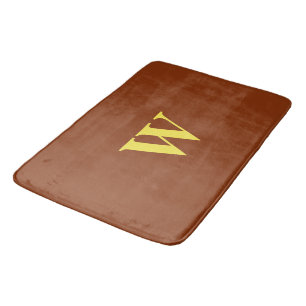 Tapis De Bain Monogramme jaune Brown