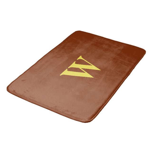 Tapis De Bain Monogramme jaune Brown (Angle)