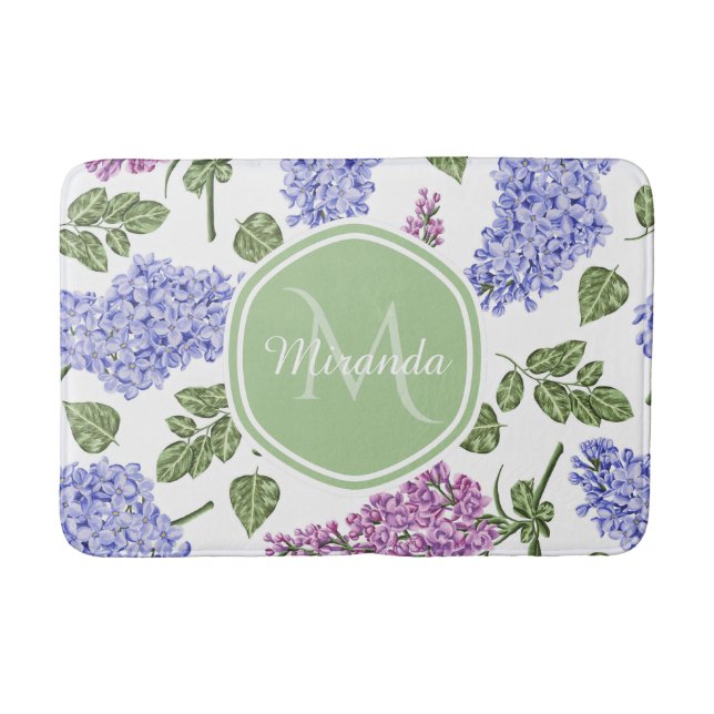 Tapis De Bain Monogramme Lilas Lavande (Devant)