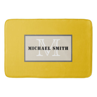 Tapis De Bain Monogramme minimaliste Arrière - plan de citron pr
