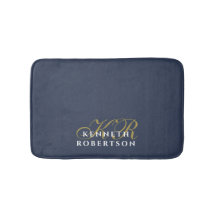 Monogramme Minimaliste Bleu Nuit Poussiéreux Or Bl