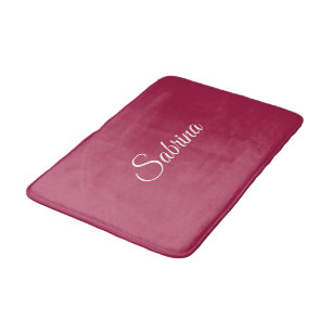 Tapis De Bain Monogramme minimaliste rose cerise rose