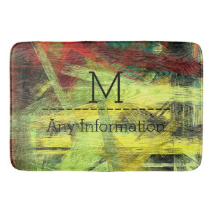 Tapis De Bain Monogramme moderne en bois coloré #2