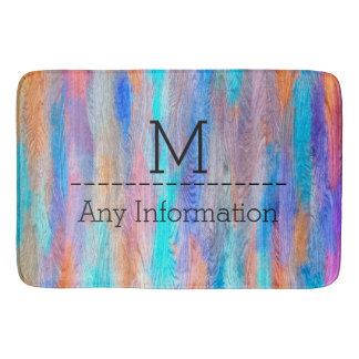 Tapis De Bain Monogramme moderne en bois coloré #9
