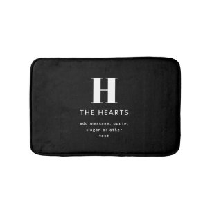 Tapis De Bain Monogramme moderne modifiable Nom et message Noi
