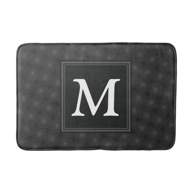 Tapis De Bain Monogramme motif des cercles de charbon (Devant)