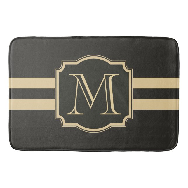 Tapis De Bain Monogramme noir et d'or (Devant)