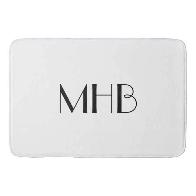 TAPIS DE BAIN MONOGRAMME NOIR SOLIDE CHIC DU BAIN MAT_WHITE (Devant)