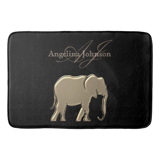 Tapis De Bain Monogramme Or Et Noir (Devant)