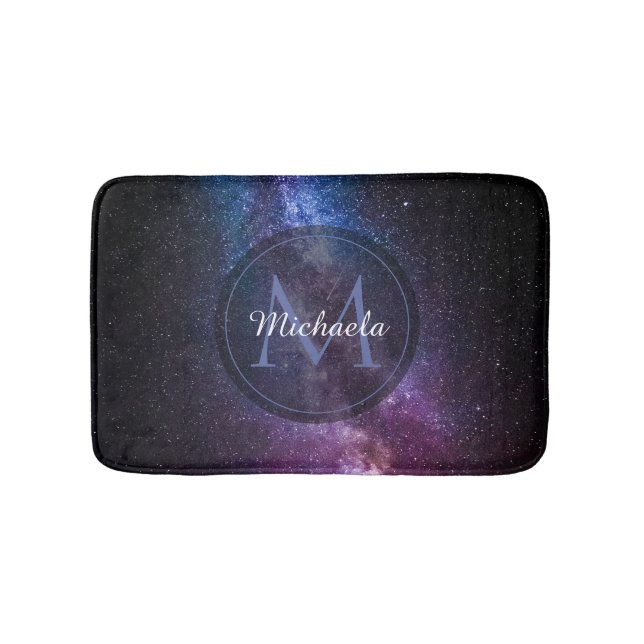Tapis De Bain Monogramme personnalisable à voie lactée (Devant)