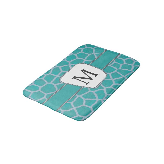 Tapis De Bain Monogramme personnalisé d'impression de girafe Tur (Angle)