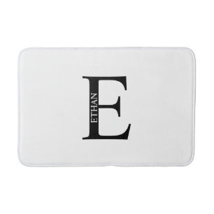 Tapis De Bain Monogramme personnalisé et nom de la salle de bain