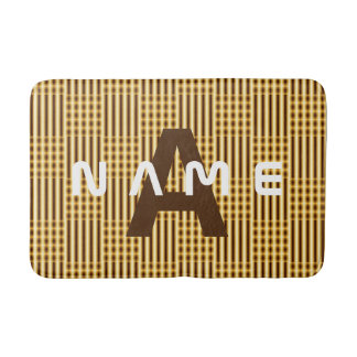 Tapis De Bain Monogramme personnalisé Or Luxe élégant Abstrait