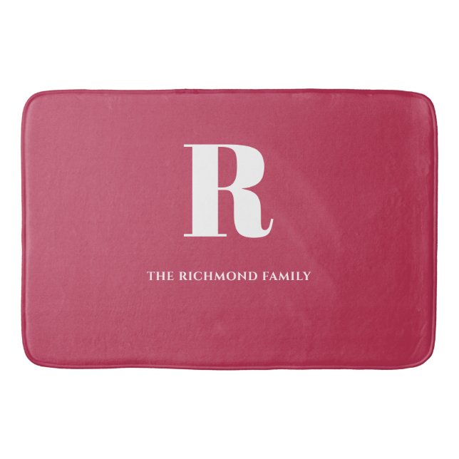 Tapis De Bain Monogramme rose (Devant)