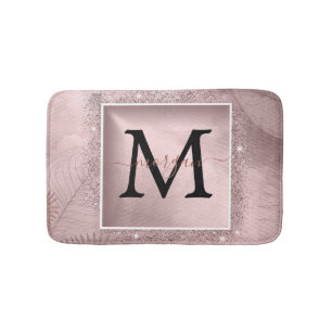 Tapis De Bain Monogramme rose Parties scintillant or