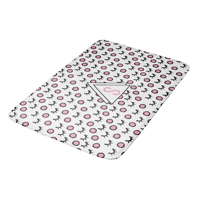 Tapis De Bain Monogramme Triangle Géométrique Moderne à Points l (Angle)
