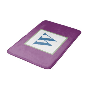 Tapis De Bain Monogramme vert bleu prune