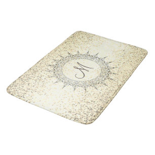 Tapis De Bain Monogramme Vintage Mandala