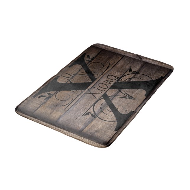 Tapis De Bain Monogramme X Bain initial, Cuisine Mat Cabine Rust (Angle)