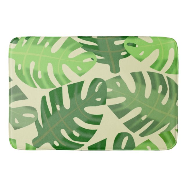 Tapis De Bain Monstera Feuille naturelle grande (Devant)