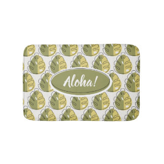 Tapis De Bain Monstera Leaves - Green