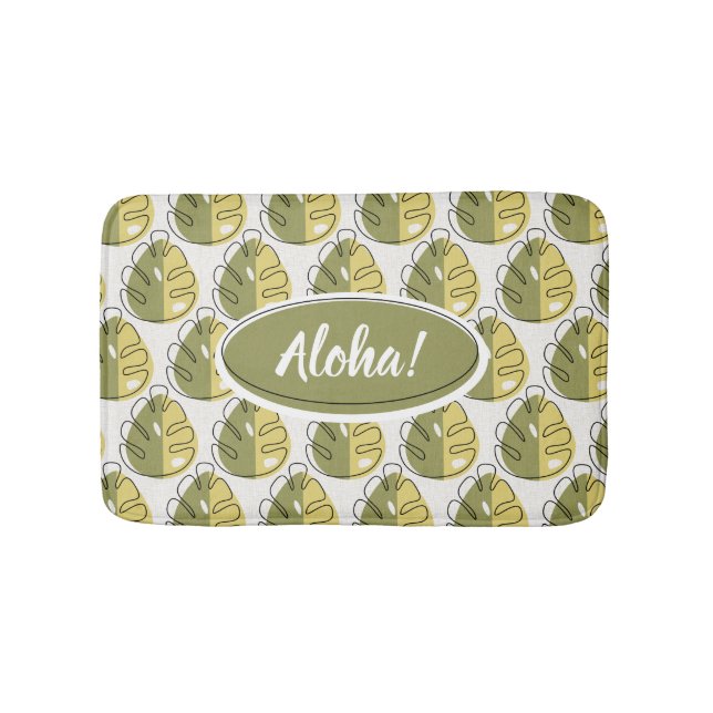 Tapis De Bain Monstera Leaves - Green (Devant)