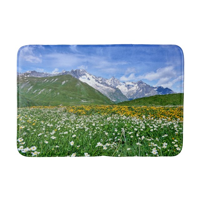 Tapis De Bain Montagnes | Swiss Alps Valley Spring (Devant)