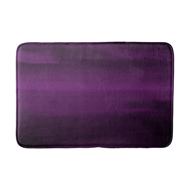 Tapis De Bain Moody foncé Purple Plum Moderne Aquarelle Chic (Devant)