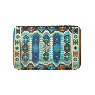 Tapis De Bain Moquette orientale turque persane bleu vert