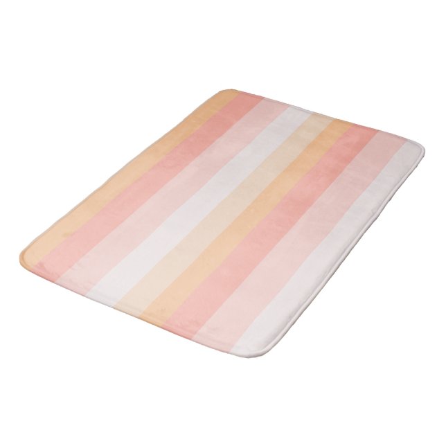 Tapis De Bain Morning Dew rayures rose et jaune (Angle)